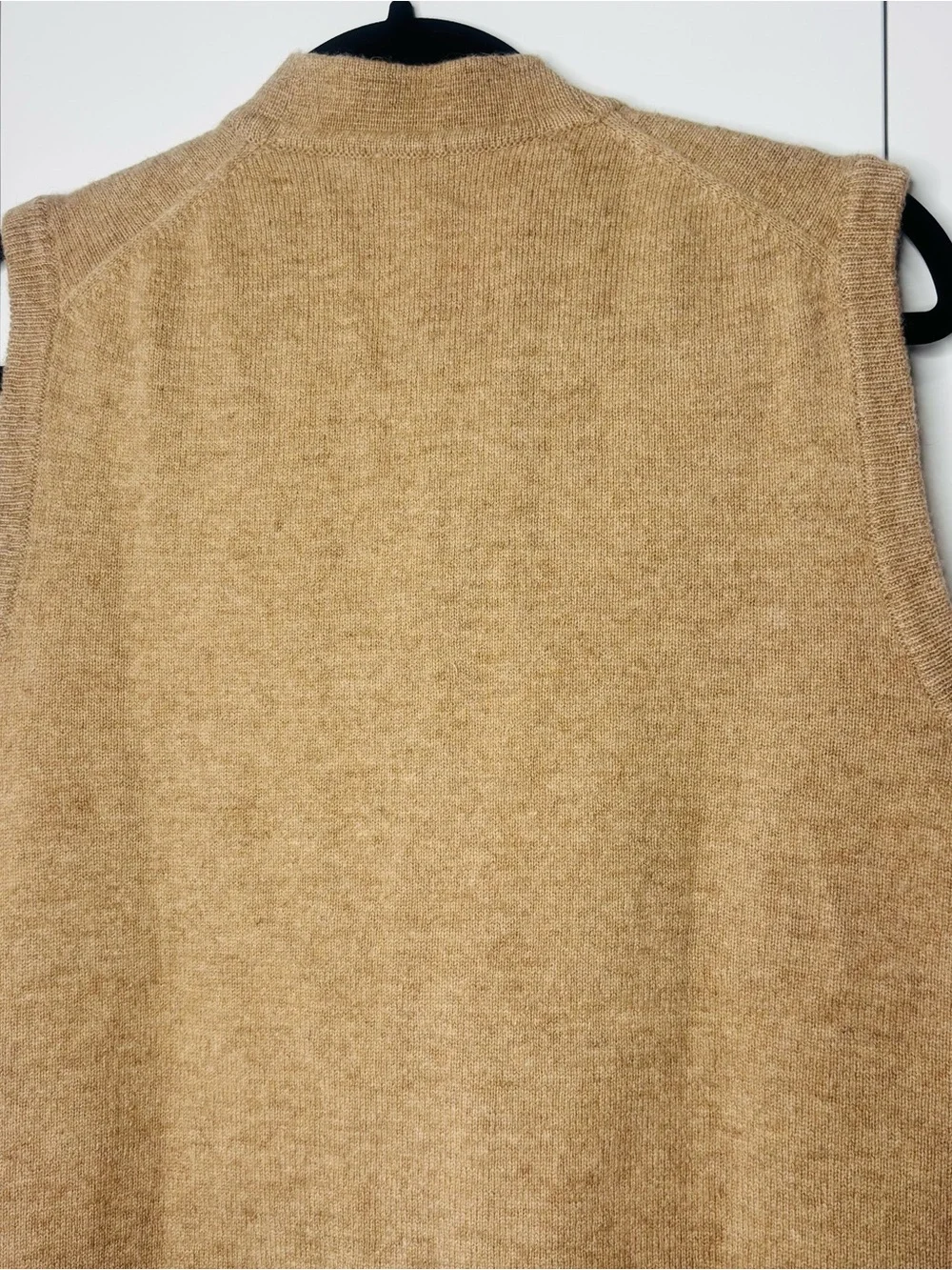 Classic Men's Camel Button-Front Wool Vest by